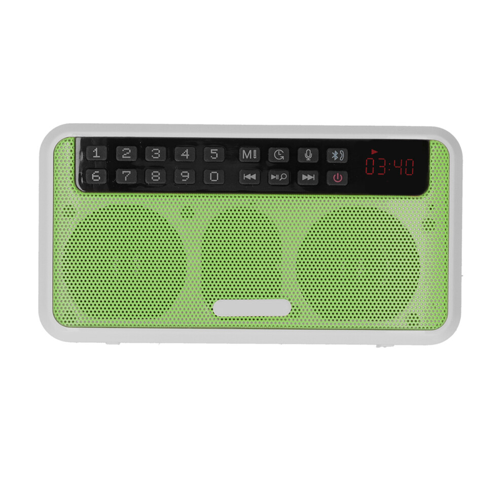 E500 Portable Bluetooth Speaker 3W 1500Mah, Aux/Memory Card Green 3201359475335