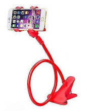 (Red)Universal Ponsel Gooseneck Dudukan Stent Fleksibel Tempat Tidur Meja Klip Bracket Untuk Ponsel Fleksibel Lengan Pemegang