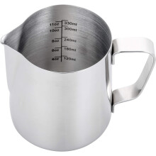 Tazza montalatte in acciaio inox, 600 ml (20 oz), brocca per caffè espresso con impugnatura ergonomica e qualità professionale per latte art.