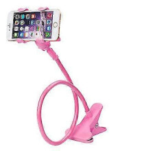 (Pink)Universal Ponsel Gooseneck Dudukan Stent Fleksibel Tempat Tidur Meja Klip Bracket Untuk Ponsel Fleksibel Lengan Pemegang