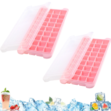 Eiswürfelformen aus FDA-konformem Silikon, leicht zu lösende Eiswürfelform mit stapelbarem Deckel, verhindert die Aufnahme von Gerüchen und Staub