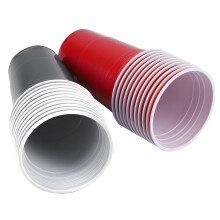 Beer Pong Set 22 Cups 4 Balls, 450ml, Red & Black Outdoor Game