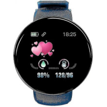 (Blue)Smart Watch Waterproof Fitness Watch With Heart Rate Blood Pressure Monitor For Android Ios