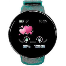 (Green)Smart Watch Waterproof Fitness Watch With Heart Rate Blood Pressure Monitor For Android Ios