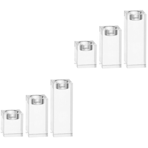 2Pcs Crystal Cube Candle Holder For Home Decor And Tealight Use 2