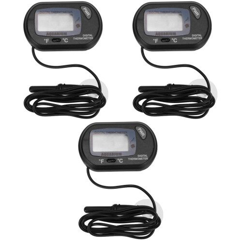 3Pcs Black Digital Aquarium Mini Waterproof Fish Tank Use 2