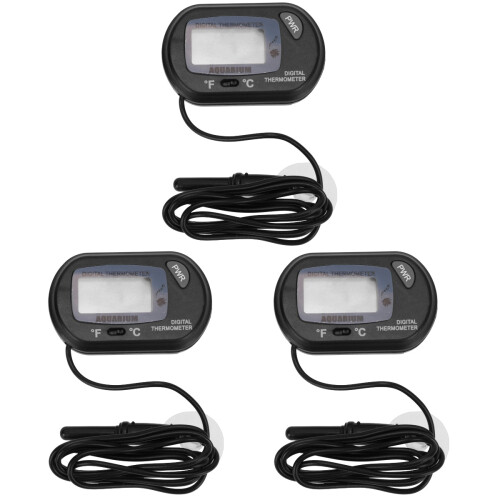 3Pcs Black Digital Aquarium Mini Waterproof Fish Tank Use 1