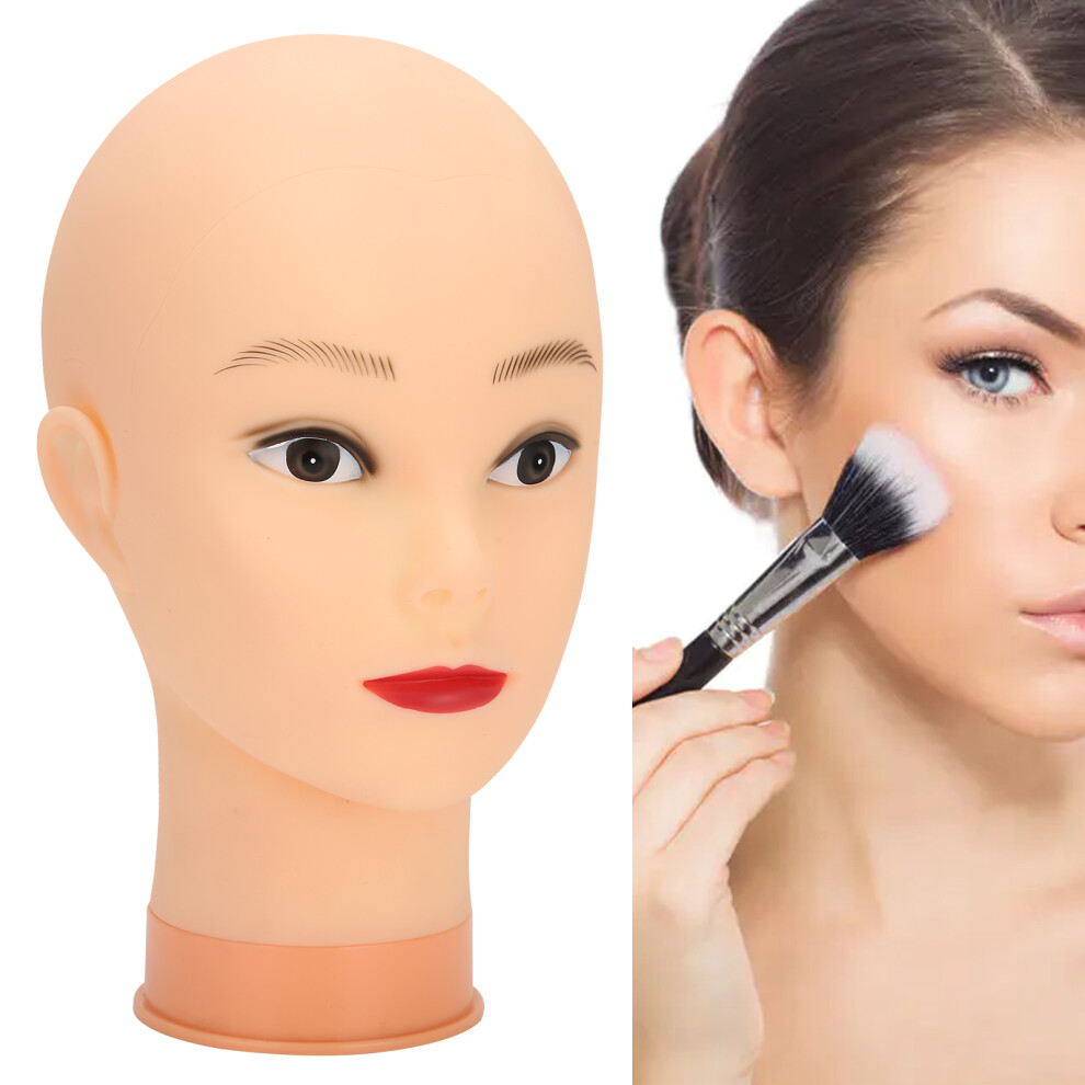 Unisex Pink Makeup Practice Mannequin Head Model With Base Bald Hat Wig Display