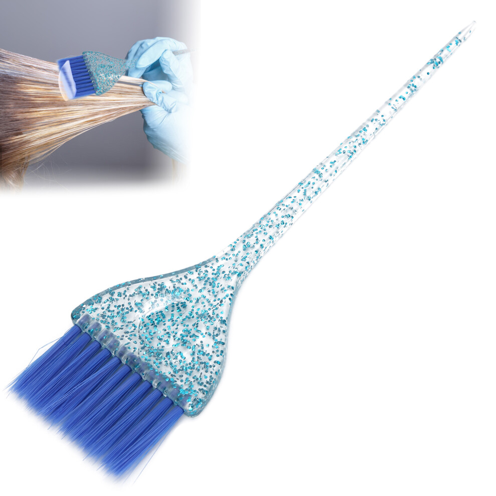 Blue ABS Hair Dyeing Brush for Salon Use, Exquisite Glitter Handle