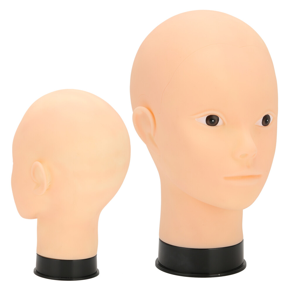 Makeup Practice Mannequin Head with Black Base Hair Display Training Dummy