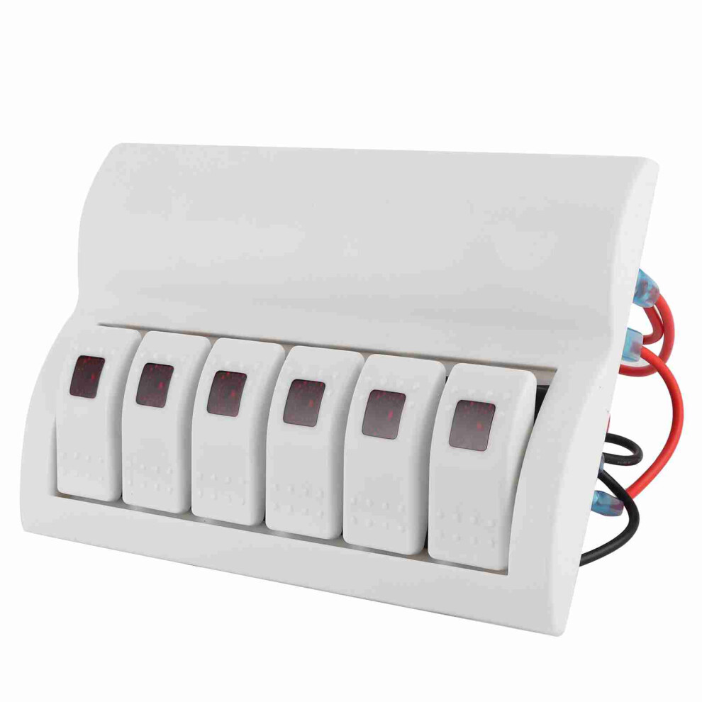 6 Gang Led Rocker Switch Panel Circuit Breaker For Marine & Rvs - 12V/24V 5031359478221