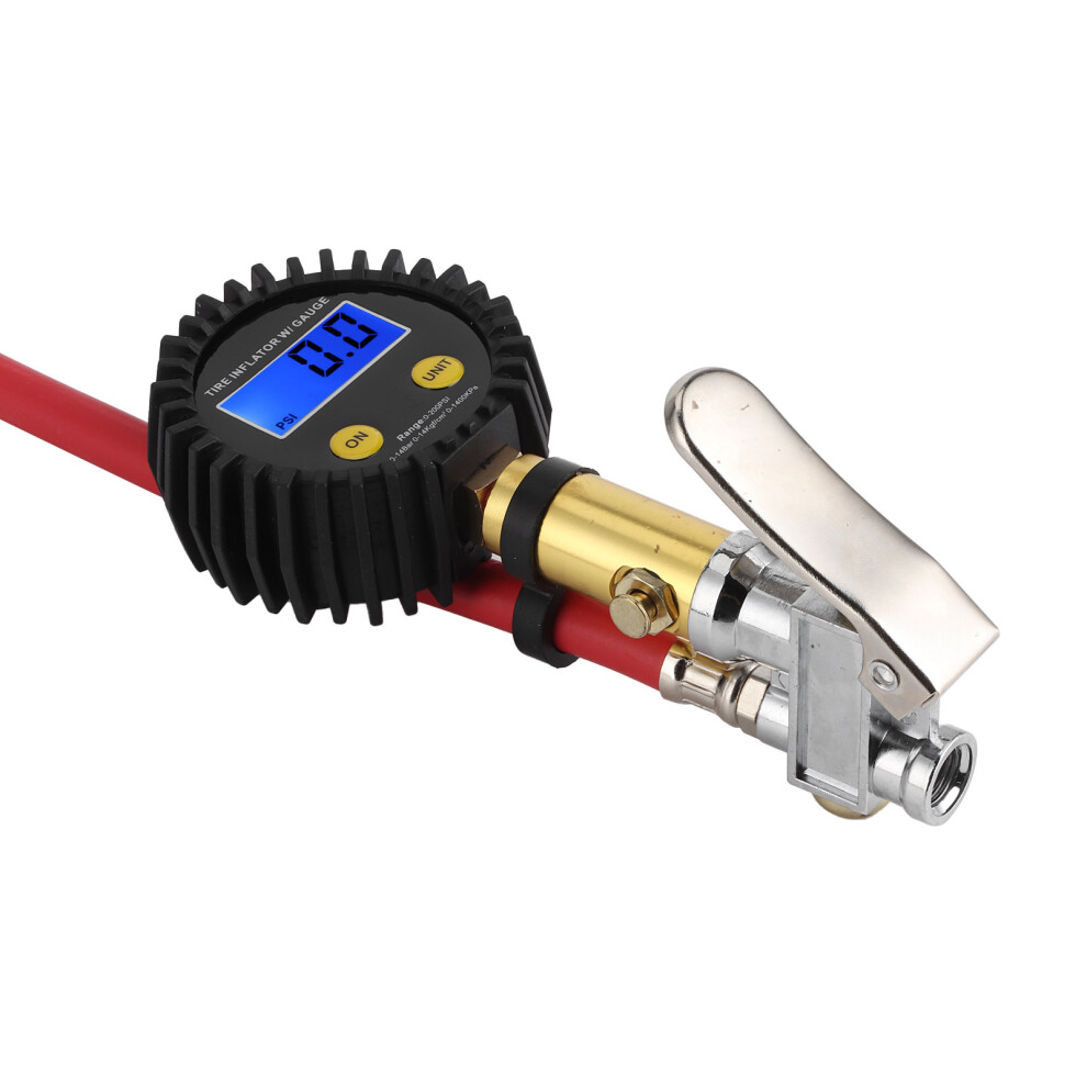 Stainless Steel Digital Air Line Tire Inflator With 3Â200Psi Gauge 9431359478294
