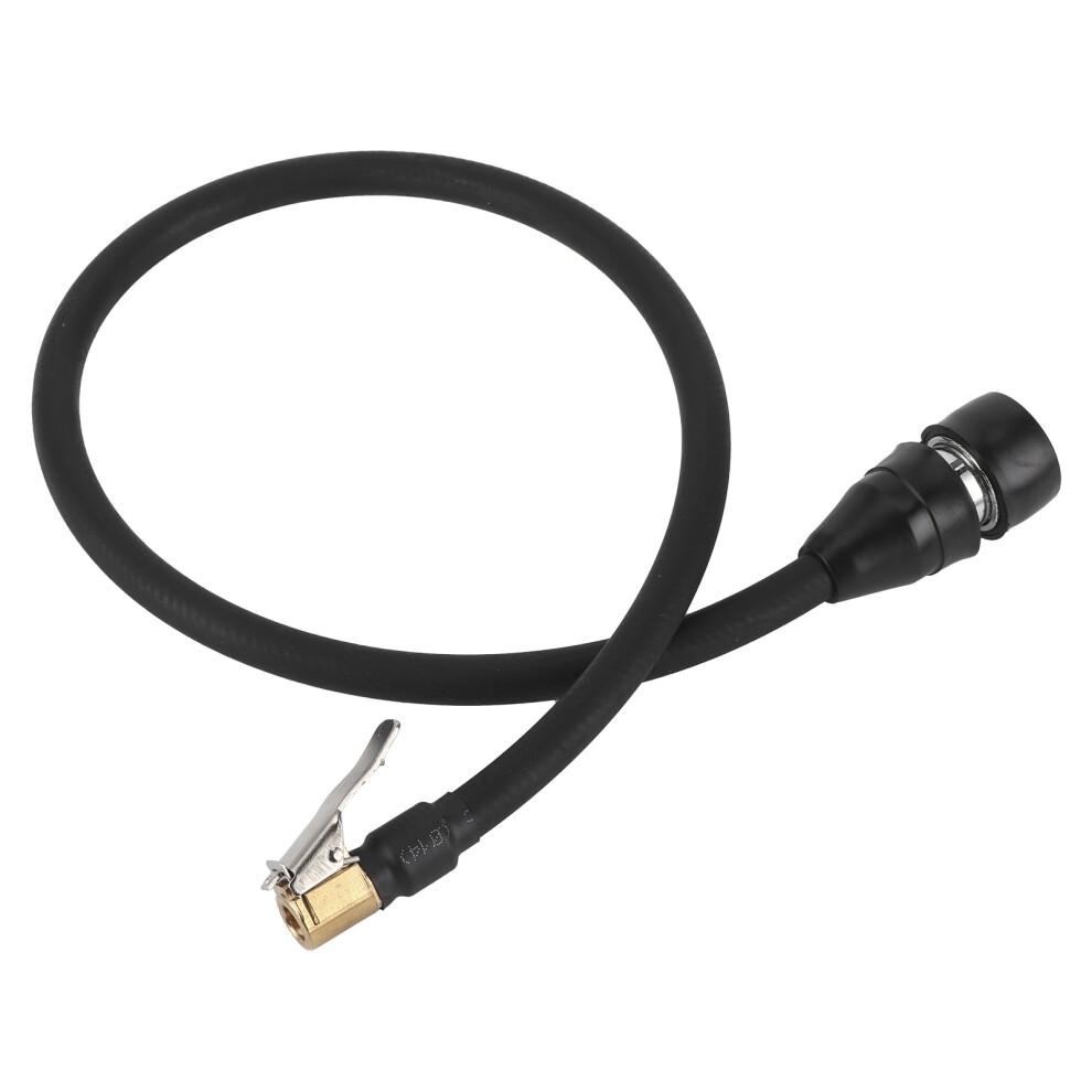 Quick Disconnect Inflator Hose Female Connector Clamp, Black, Rubber+Steel 7891359478366