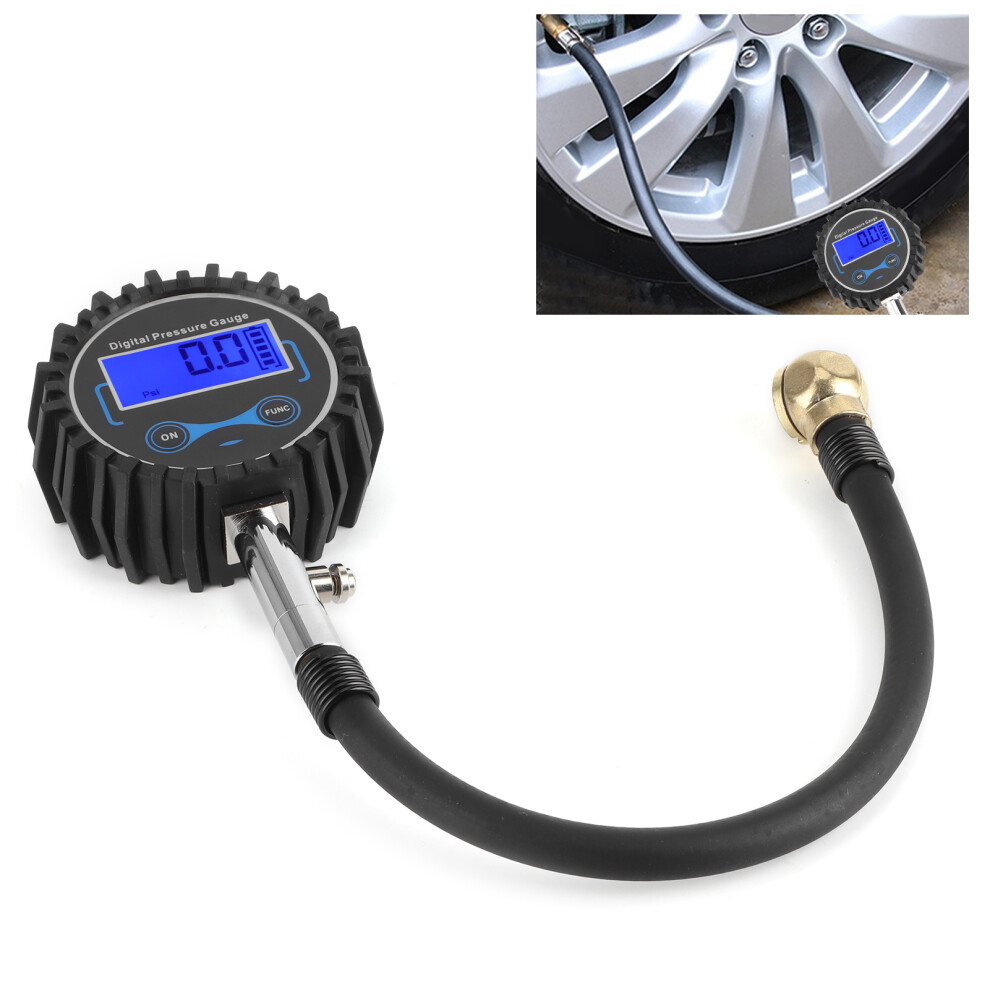 200Psi Lcd Digital Tire Pressure Gauge For Car Motorcycle Truck Rubber Metal 4631359478491