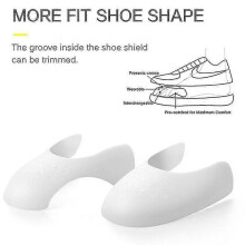 (L,White)Sneakers Brace Shoes Shield Protector For Sneaker Trainers Anti Crease Cover
