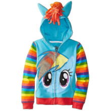 (130cm) Kids Girls My Little Pony Hoodie Wings Jacket Twilight Rainbow Dash Sweater A High Quality