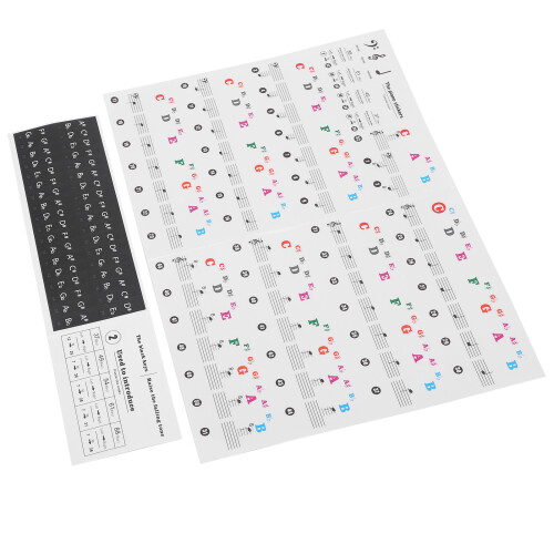 Colorful Transparent Piano Key Stickers for Easy Note Recognition