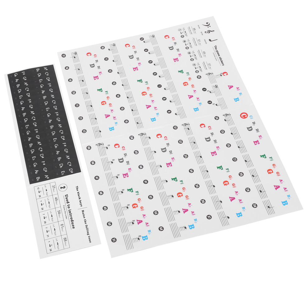 Colorful Transparent Piano Key Stickers For Easy Note Recognition 9411359485171