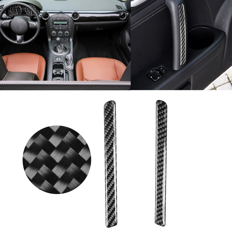 2Pcs Carbon Fiber Interior Door Armrest Cover For Mazda Mx-5 Nc 2009-2015 8011359486836