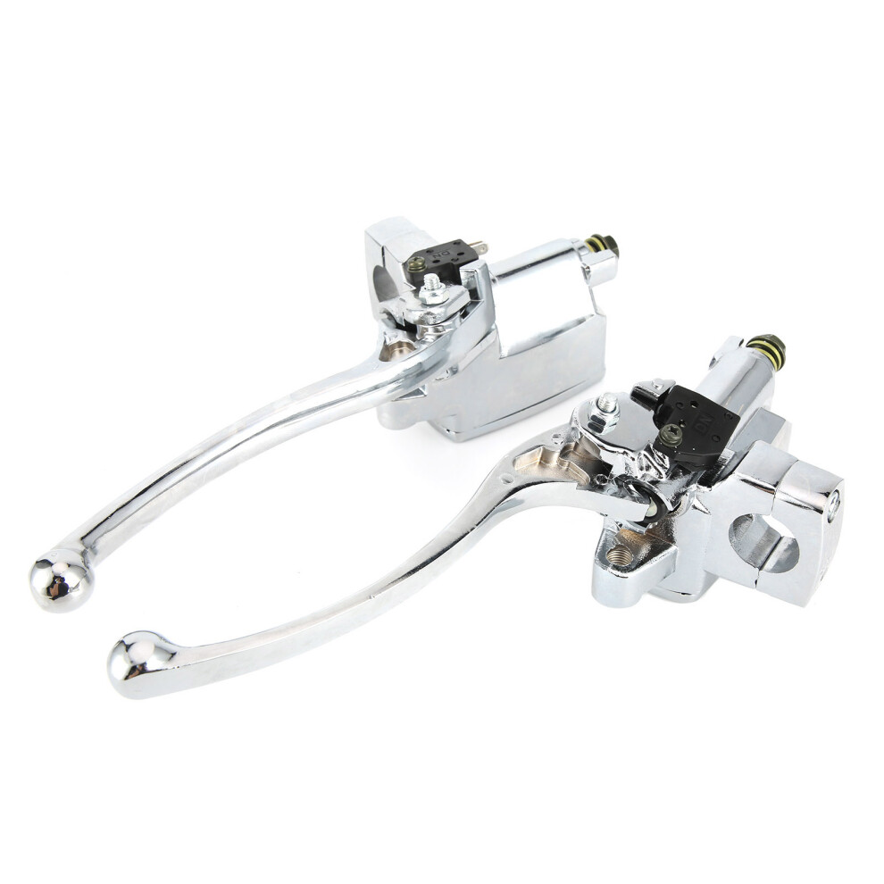 Aluminum Hydraulic Brake Clutch Master Cylinder For 1In Handlebars Silver 7891359488075