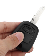 2-Tasten ABS Autoschlüssel-Hülle passend für Peugeot 206 306 307 Schwarz