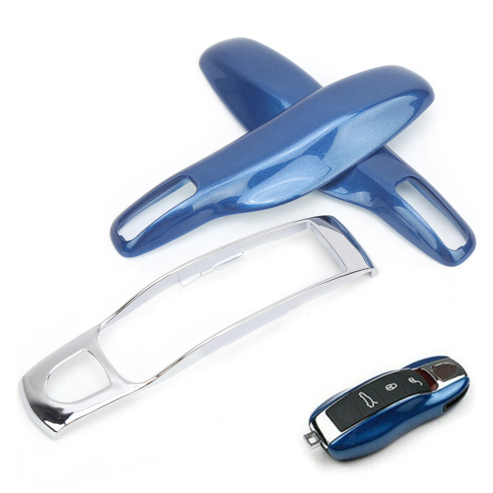 Abs Key Fob Cover For 911/Panamera Macan Boxster - Blue/Silver 6941359490798