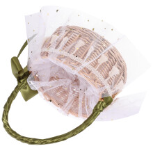 Wicker Basket With Handle For Wedding Flower Girl