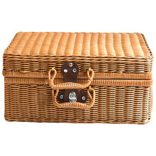 Simuliertes Rattan Gewebter Koffer Retro Aufbewahrungsbox Handgewebt