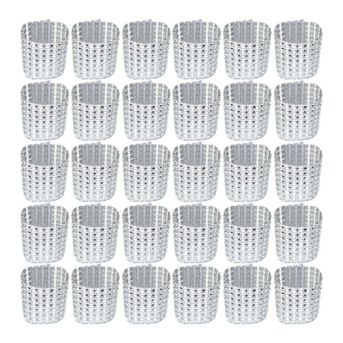 60 Mit 8 Reihen Strass, Silber