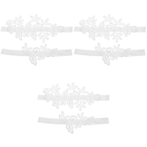 3 Sets Lace Wedding Garter For Bride Thigh Belt 2