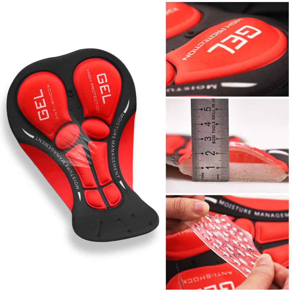 Men's Breathable MTB Cycling Shorts Gel Padding Black Red Sizes S-XXL-image-OPC-PMTT7DN-NEW