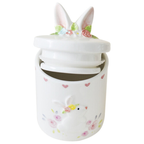 Ceramic Easter Rabbit Cookie Jar For Candies And Treats Storage