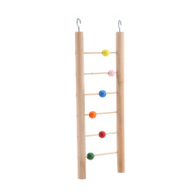 Pet Bird Toy Hängende Holzleiter-Schaukel mit Perlen für Papageien