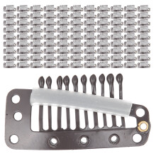 100pcs Stainless Steel Wig Clips 3.7x1.8cm Hair Extension Snap
