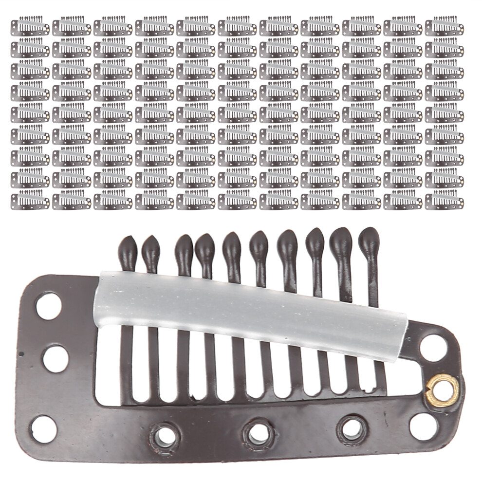 100pcs Stainless Steel Wig Clips 3.7x1.8cm Hair Extension Snap