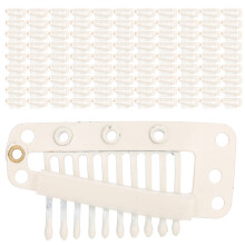 100pcs Stainless Steel Wig Clips 10 Teeth Hair Extension Beige