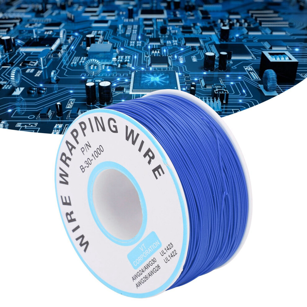 Flexible Copper Wrap Wire Blue For Electronic Circuit Board 1Mm 5M Single Core 8481359497338