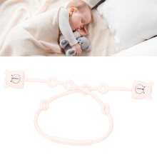 Silicone Cartoon Baby Pacifier Clip – 55cm Infant Teether Holder Apricot