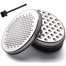 Käsereibe mit integriertem Aufbewahrungsbehälter (BPA-frei), tragbares Design, multifunktionale Reibe für die Küche, Klingen aus Edelstahl,