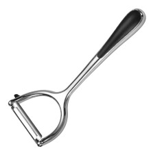 Descascador de aço inoxidável com cabo ergonômico, lâmina giratória ultra-afiada para descascar diversas frutas com rapidez e praticidade,