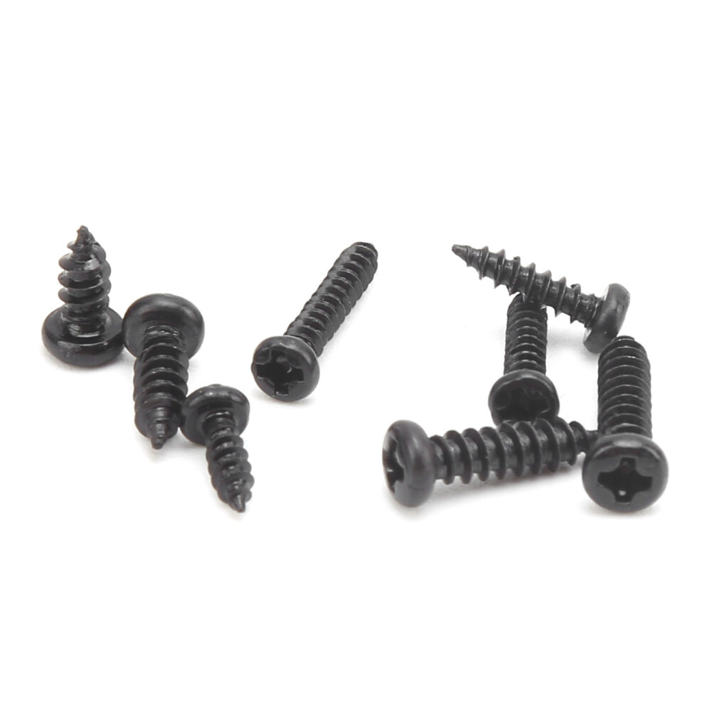 640Pcs Carbon Steel Pan Head Tapping Screws Black Cross Fastener Kit 5071359505695