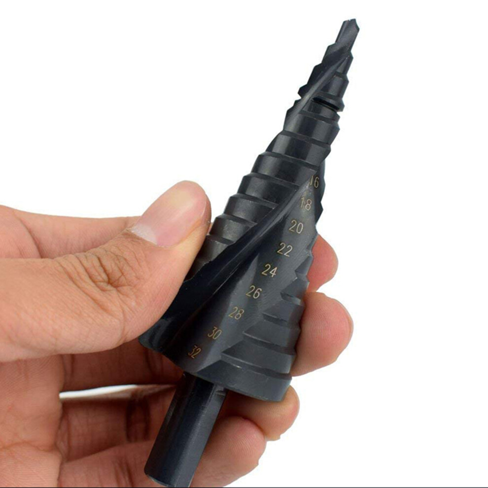 Hss 3-Piece Metal Drill Bit Set 4-32Mm Spiral Steel Cone & Triangle Shank 8231359505904