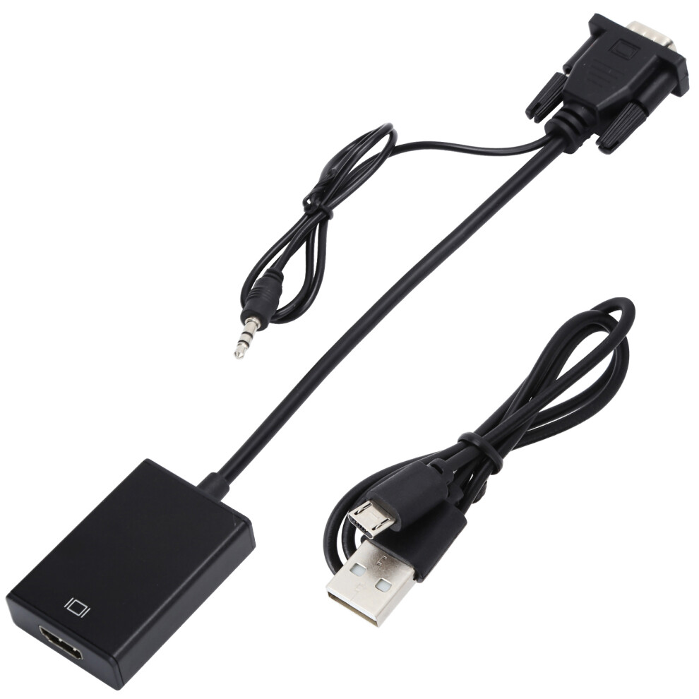 Vga To Hdmi Converter Adapter 1920X1080 Aluminum Alloy Black 7891359506366