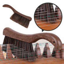 Dust Removal Brush with Wood Handle for Chinese Zither Cleaning - Coffee