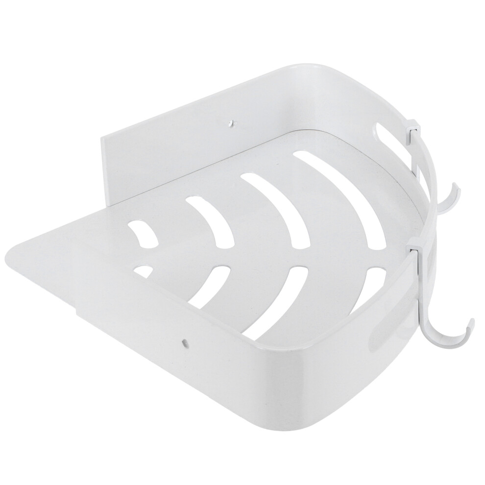 White Triangular Bathroom Shelf, Aluminum Storage Basket, 22.5X22.5x30.5cm 9401359509595