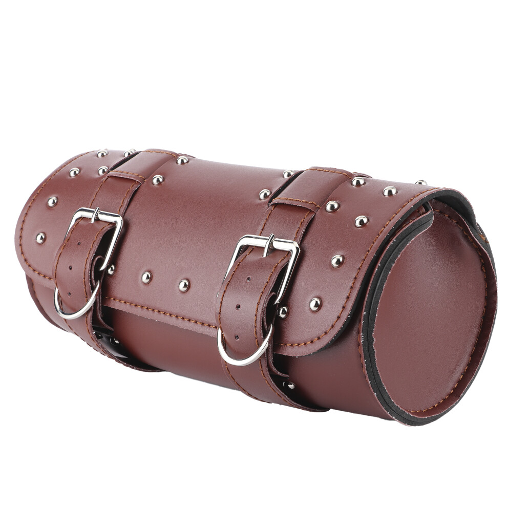 Motorcycle Rear Saddlebag Pu Leather Storage Luggage 18L Capacity Brown 6931359510640