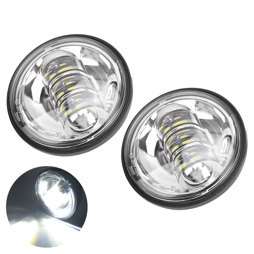 Universal Motorcycle Led Fog 4.5In 60W 6500K Waterproof Light/Silver 7891359511063
