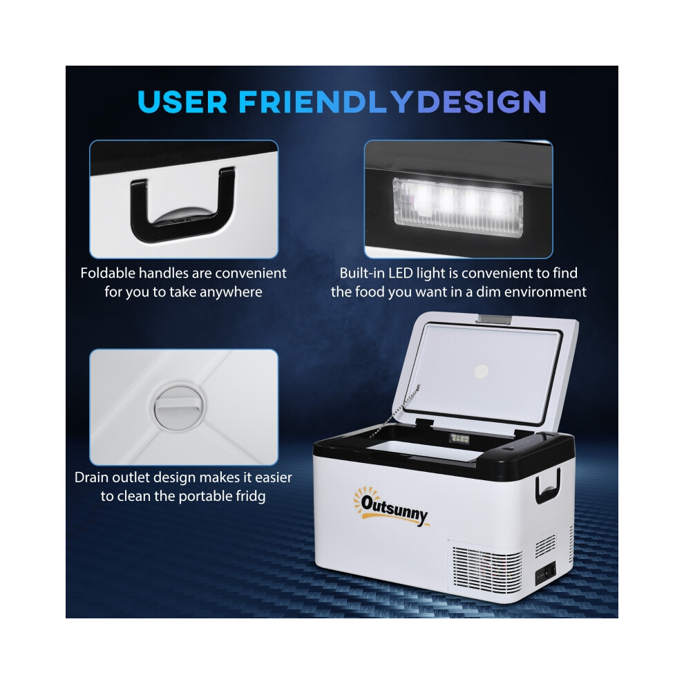 Car Fridge Freezer 25L Portable 12V Cooler with LED Light & Foldable Handles Suitable for Campervan RV Boat Travel-image-OPC-PMTTMH6-NEW