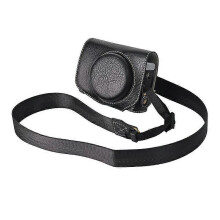 (For Canon G7 X Mark III / G7X3, Black) Retro Litchi Texture Leather Full Body Camera Case Bag with Strap