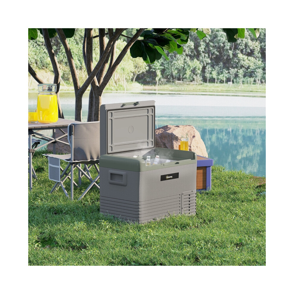 Car Refrigerator 40L Portable Cooler in Light Green and Grey Lightweight Design Perfect for Camping and Road Travel-image-OPC-PMTTMMV-NEW